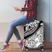Polynesia Luggage Cover Polynesian Tropical Flowers Black Pastel Vibes - Wonder Print Shop
