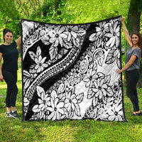Polynesia Quilt Polynesian Tropical Flowers Black Pastel Vibes - Wonder Print Shop