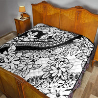 Polynesia Quilt Polynesian Tropical Flowers Black Pastel Vibes - Wonder Print Shop
