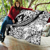 Polynesia Quilt Polynesian Tropical Flowers Black Pastel Vibes - Wonder Print Shop