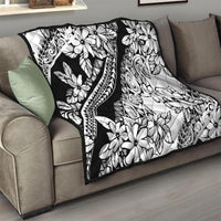 Polynesia Quilt Polynesian Tropical Flowers Black Pastel Vibes - Wonder Print Shop