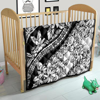 Polynesia Quilt Polynesian Tropical Flowers Black Pastel Vibes - Wonder Print Shop