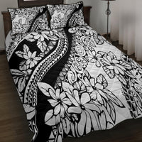 Polynesia Quilt Bed Set Polynesian Tropical Flowers Black Pastel Vibes - Wonder Print Shop