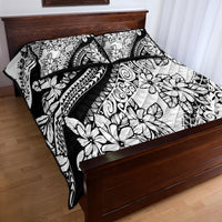Polynesia Quilt Bed Set Polynesian Tropical Flowers Black Pastel Vibes - Wonder Print Shop