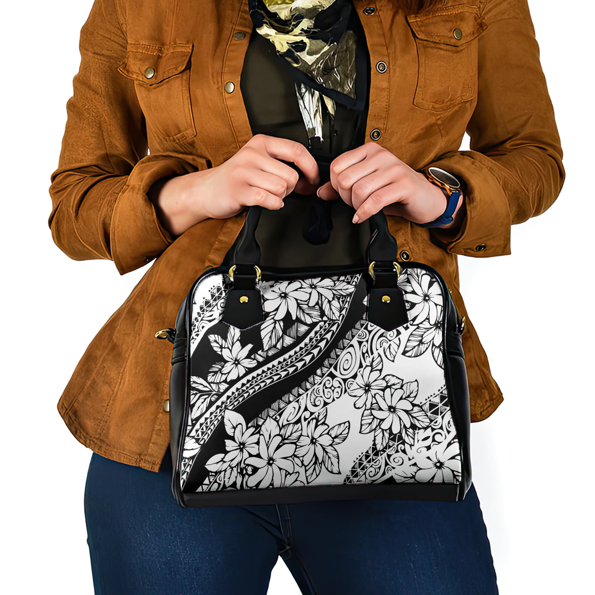 polynesia-shoulder-handbag-polynesian-tropical-flowers-black-pastel-vibes