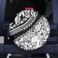 Polynesia Spare Tire Cover Polynesian Tropical Flowers Black Pastel Vibes - Wonder Print Shop
