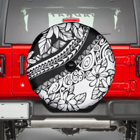 Polynesia Spare Tire Cover Polynesian Tropical Flowers Black Pastel Vibes - Wonder Print Shop
