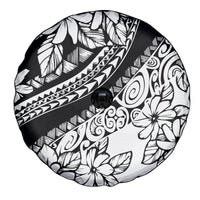 Polynesia Spare Tire Cover Polynesian Tropical Flowers Black Pastel Vibes - Wonder Print Shop