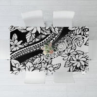 Polynesia Tablecloth Polynesian Tropical Flowers Black Pastel Vibes - Wonder Print Shop