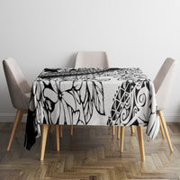 Polynesia Tablecloth Polynesian Tropical Flowers Black Pastel Vibes - Wonder Print Shop