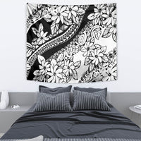 Polynesia Tapestry Polynesian Tropical Flowers Black Pastel Vibes - Wonder Print Shop