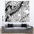 Polynesia Tapestry Polynesian Tropical Flowers Black Pastel Vibes - Wonder Print Shop