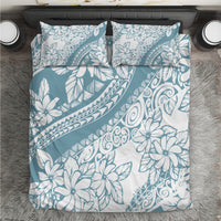 Polynesia Bedding Set Polynesian Tropical Flowers Blue Pastel Vibes - Wonder Print Shop