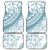 Polynesia Car Mats Polynesian Tropical Flowers Blue Pastel Vibes - Wonder Print Shop
