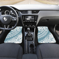 Polynesia Car Mats Polynesian Tropical Flowers Blue Pastel Vibes - Wonder Print Shop