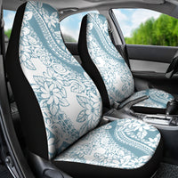 Polynesia Car Seat Cover Polynesian Tropical Flowers Blue Pastel Vibes - Wonder Print Shop
