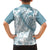 Polynesia Family Matching Off Shoulder Short Dress and Hawaiian Shirt Polynesian Tropical Flowers Blue Pastel Vibes - Wonder Print Shop