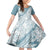 Polynesia Family Matching Off Shoulder Short Dress and Hawaiian Shirt Polynesian Tropical Flowers Blue Pastel Vibes - Wonder Print Shop