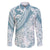 Polynesia Family Matching Off Shoulder Short Dress and Hawaiian Shirt Polynesian Tropical Flowers Blue Pastel Vibes - Wonder Print Shop