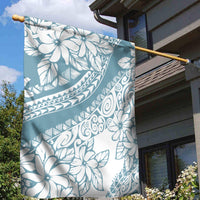 Polynesia Garden Flag Polynesian Tropical Flowers Blue Pastel Vibes - Wonder Print Shop
