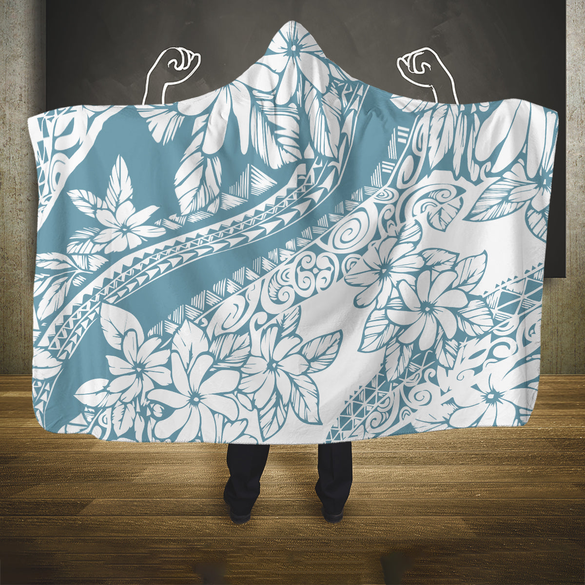 polynesia-hooded-blanket-polynesian-tropical-flowers-blue-pastel-vibes