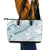 Polynesia Leather Tote Bag Polynesian Tropical Flowers Blue Pastel Vibes - Wonder Print Shop
