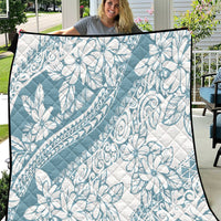 Polynesia Quilt Polynesian Tropical Flowers Blue Pastel Vibes - Wonder Print Shop