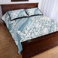 Polynesia Quilt Bed Set Polynesian Tropical Flowers Blue Pastel Vibes - Wonder Print Shop