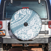 Polynesia Spare Tire Cover Polynesian Tropical Flowers Blue Pastel Vibes - Wonder Print Shop