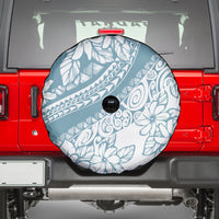 Polynesia Spare Tire Cover Polynesian Tropical Flowers Blue Pastel Vibes - Wonder Print Shop