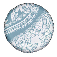 Polynesia Spare Tire Cover Polynesian Tropical Flowers Blue Pastel Vibes - Wonder Print Shop
