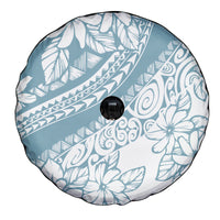 Polynesia Spare Tire Cover Polynesian Tropical Flowers Blue Pastel Vibes - Wonder Print Shop