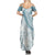 Polynesia Summer Maxi Dress Polynesian Tropical Flowers Blue Pastel Vibes - Wonder Print Shop
