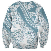 Polynesia Sweatshirt Polynesian Tropical Flowers Blue Pastel Vibes - Wonder Print Shop