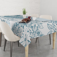 Polynesia Tablecloth Polynesian Tropical Flowers Blue Pastel Vibes - Wonder Print Shop