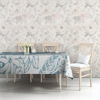 Polynesia Tablecloth Polynesian Tropical Flowers Blue Pastel Vibes - Wonder Print Shop