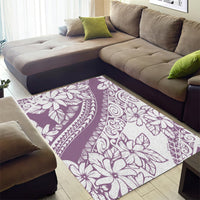 Polynesia Area Rug Polynesian Tropical Flowers Purple Pastel Vibes - Wonder Print Shop