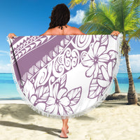 Polynesia Beach Blanket Polynesian Tropical Flowers Purple Pastel Vibes - Wonder Print Shop