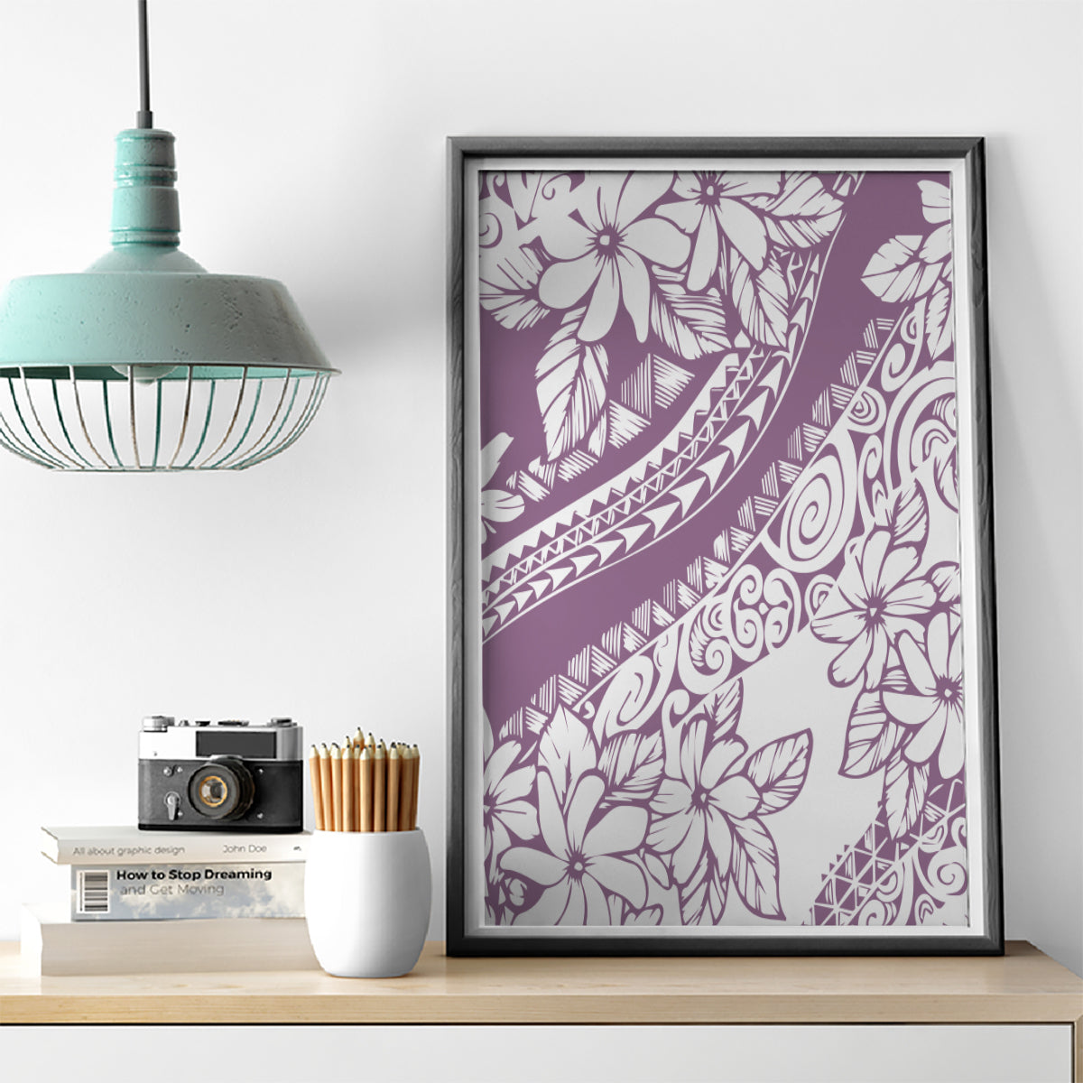 Polynesia Canvas Wall Art Polynesian Tropical Flowers Purple Pastel Vibes - Wonder Print Shop