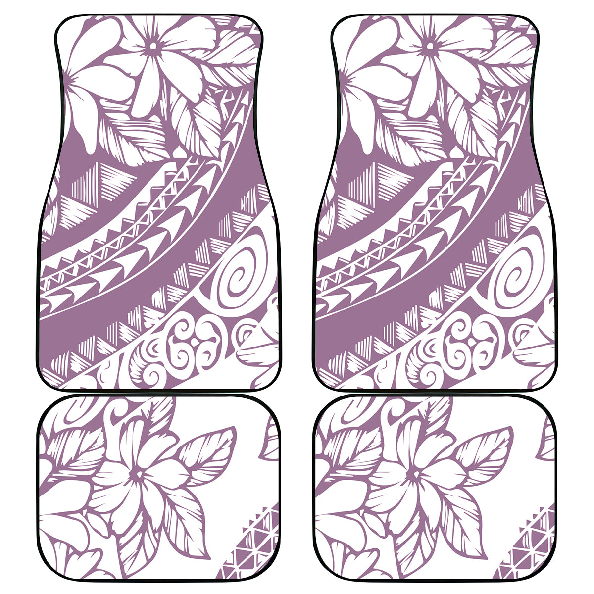 Polynesia Car Mats Polynesian Tropical Flowers Purple Pastel Vibes - Wonder Print Shop