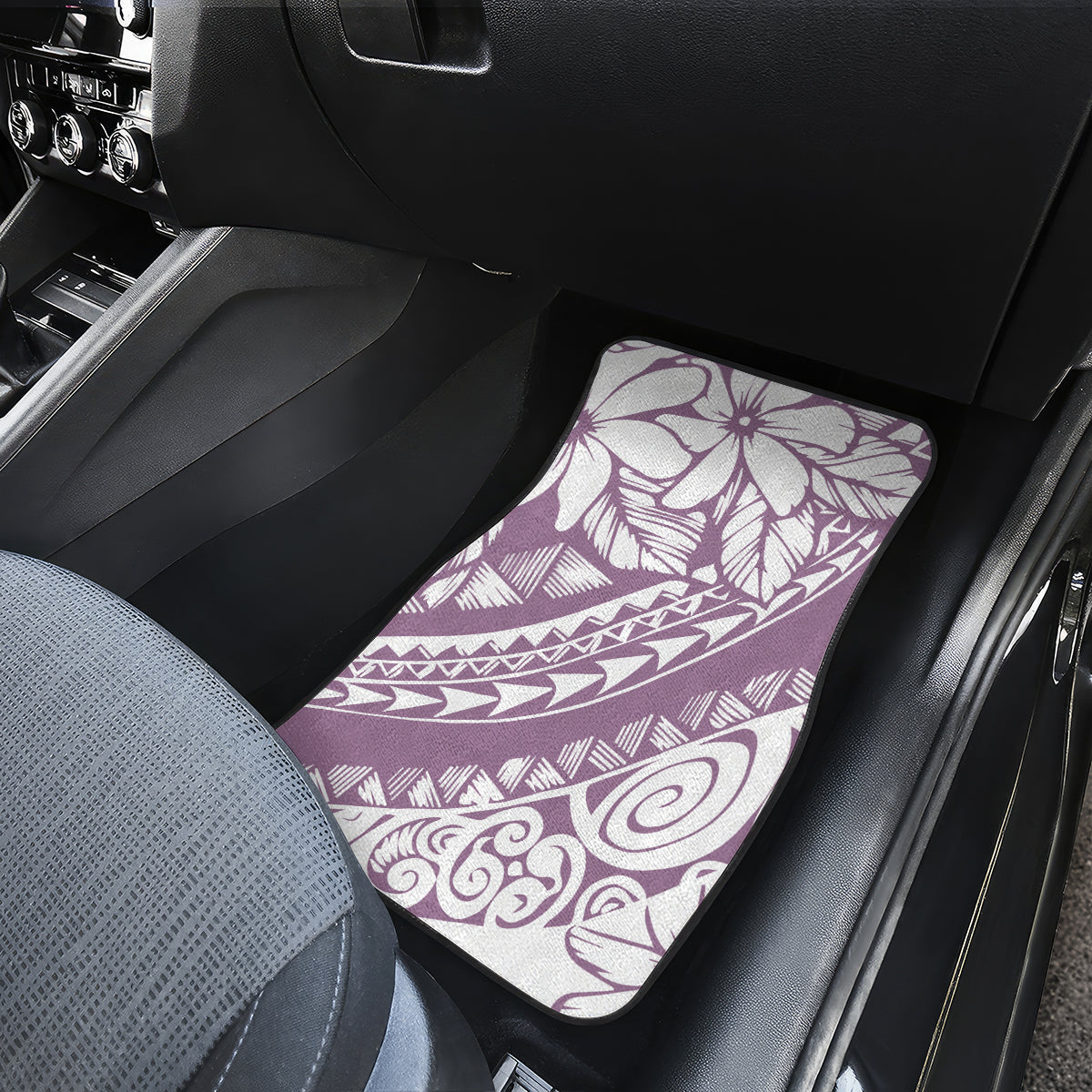 Polynesia Car Mats Polynesian Tropical Flowers Purple Pastel Vibes - Wonder Print Shop