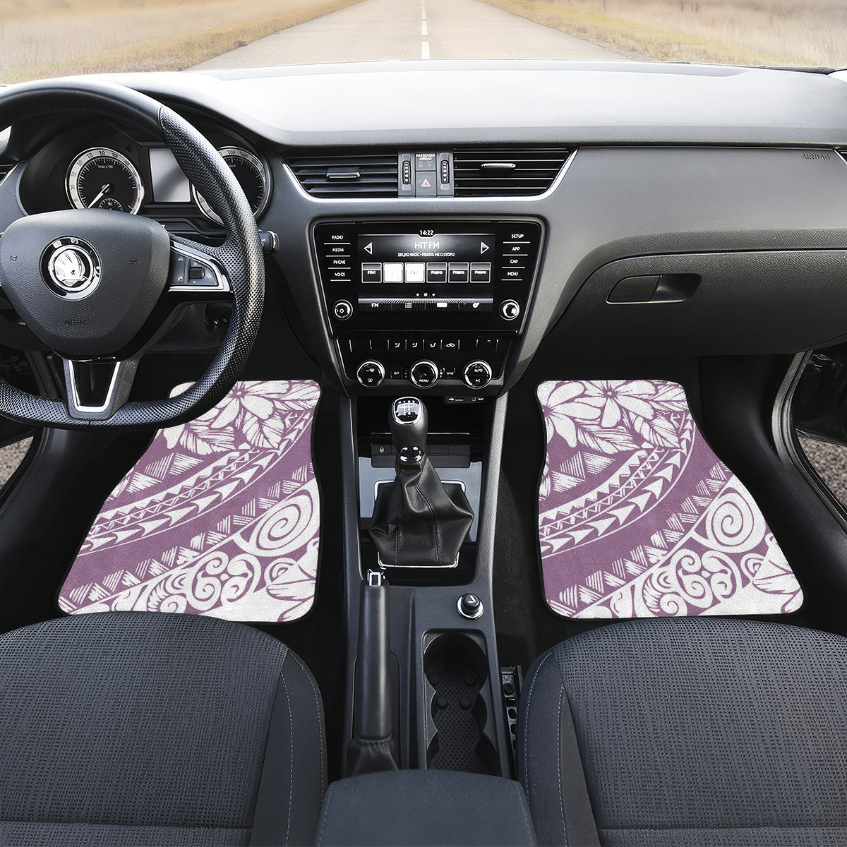 Polynesia Car Mats Polynesian Tropical Flowers Purple Pastel Vibes - Wonder Print Shop