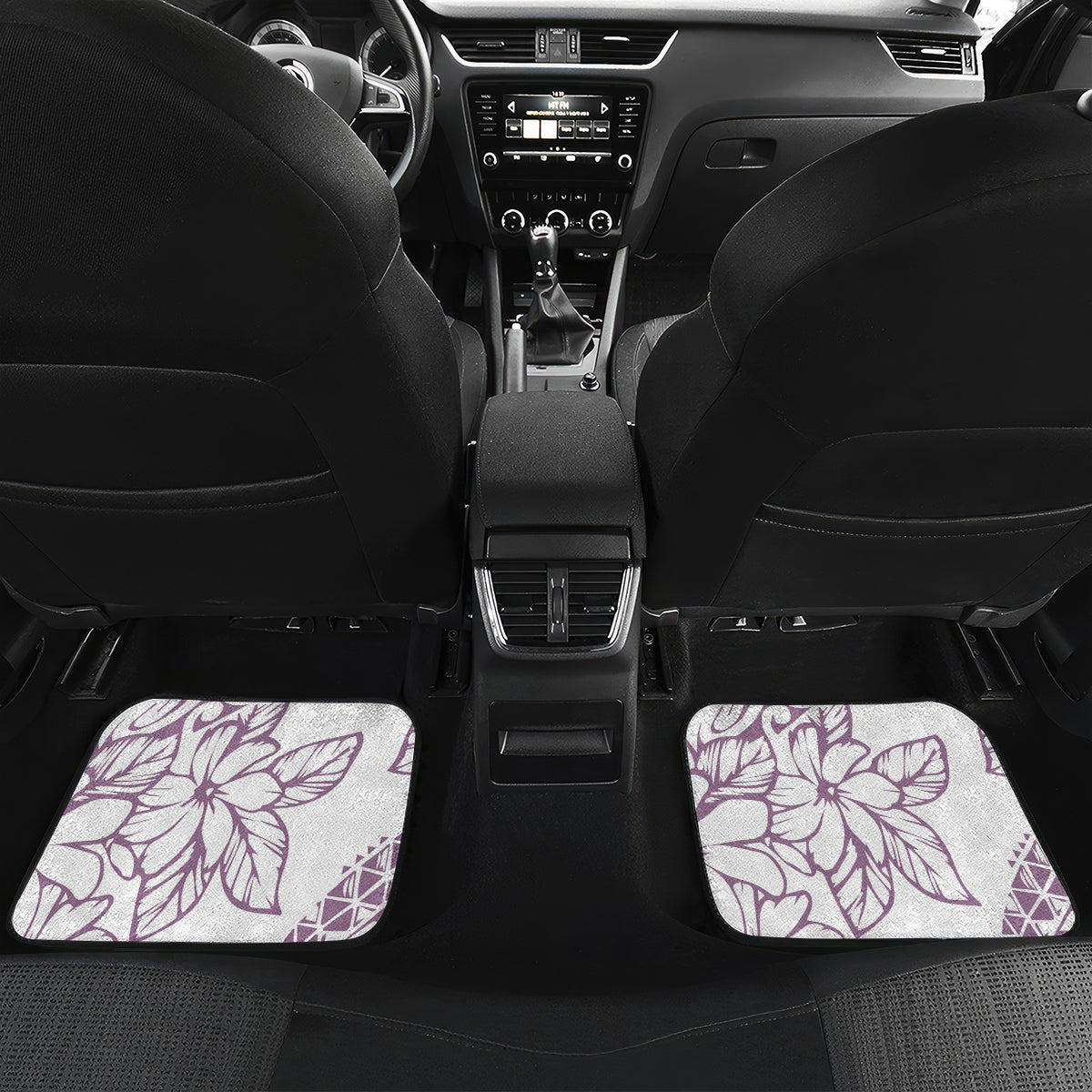 Polynesia Car Mats Polynesian Tropical Flowers Purple Pastel Vibes - Wonder Print Shop