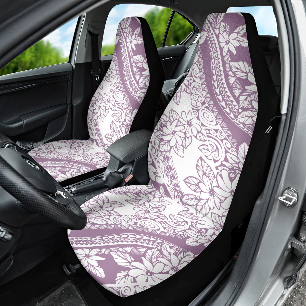 Polynesia Car Seat Cover Polynesian Tropical Flowers Purple Pastel Vibes - Wonder Print Shop