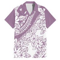 Polynesia Family Matching Puletasi Dress and Hawaiian Shirt Polynesian Tropical Flowers Purple Pastel Vibes - Wonder Print Shop
