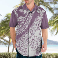 Polynesia Hawaiian Shirt Polynesian Tropical Flowers Purple Pastel Vibes - Wonder Print Shop