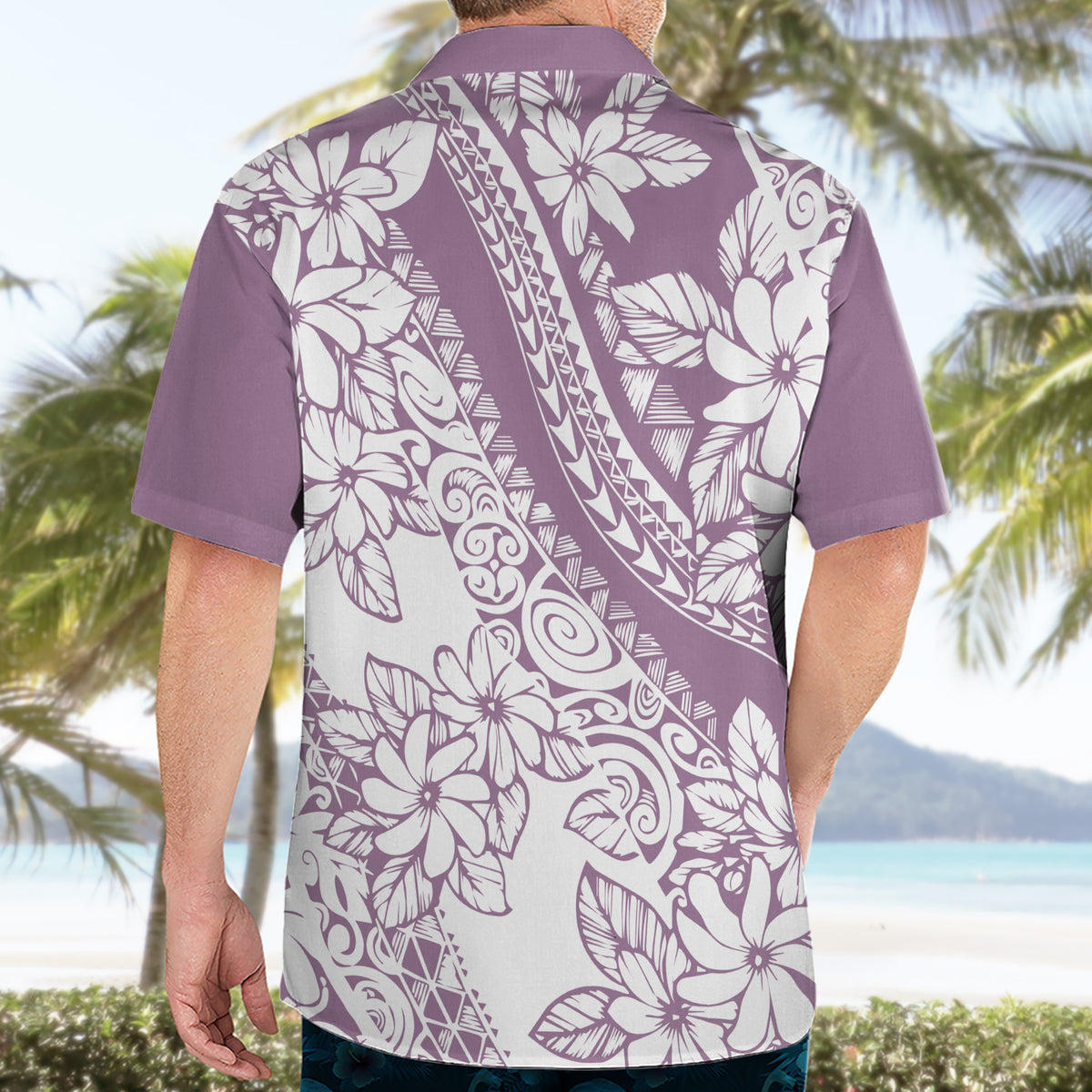 Polynesia Hawaiian Shirt Polynesian Tropical Flowers Purple Pastel Vibes - Wonder Print Shop