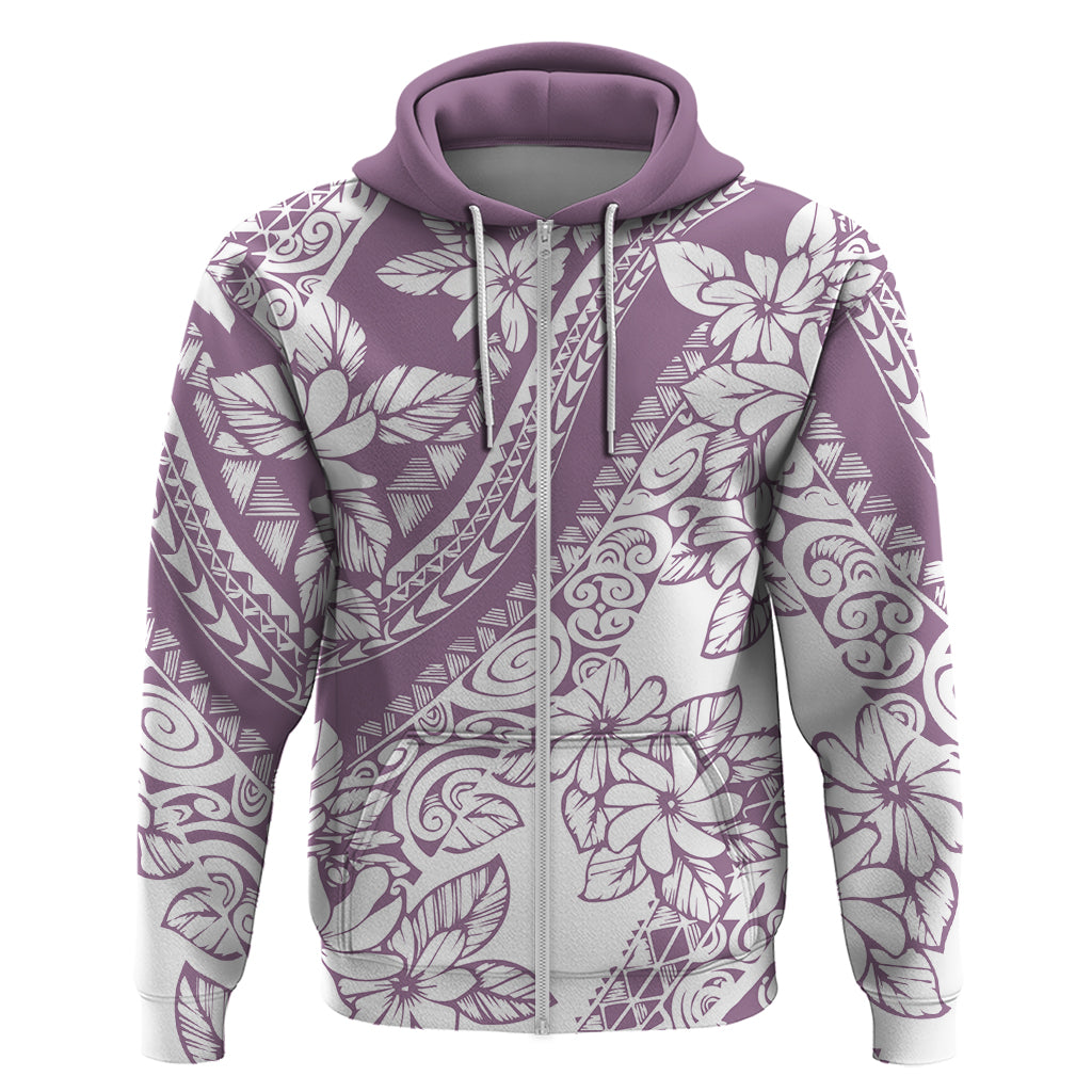 Polynesia Hoodie Polynesian Tropical Flowers Purple Pastel Vibes - Wonder Print Shop