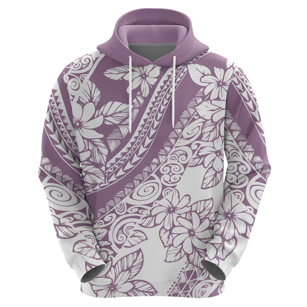 Polynesia Hoodie Polynesian Tropical Flowers Purple Pastel Vibes - Wonder Print Shop