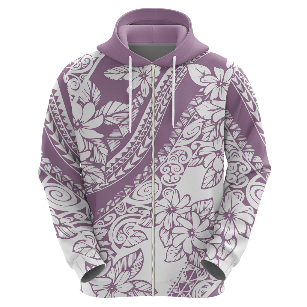 Polynesia Hoodie Polynesian Tropical Flowers Purple Pastel Vibes - Wonder Print Shop